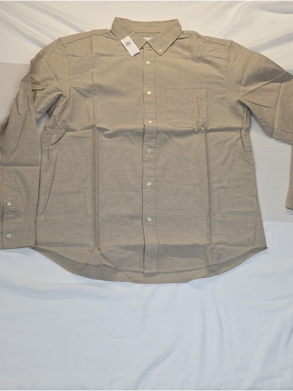 Men's Beige Button-Down Oxford Shirt Lager